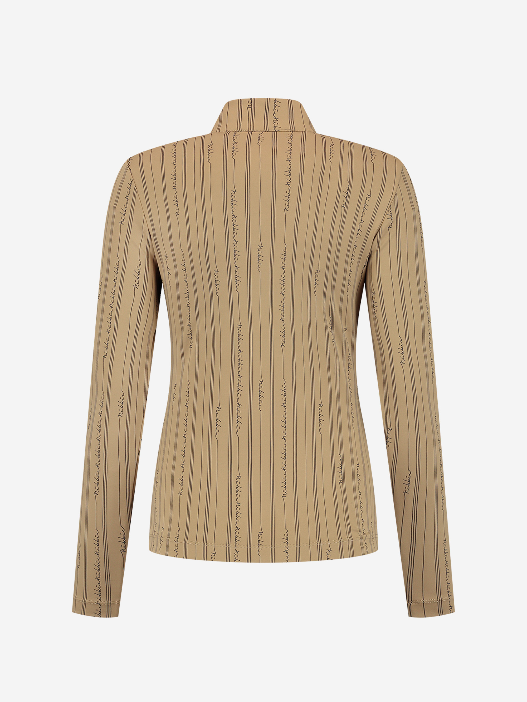 Logo shirt with high neck and zipper