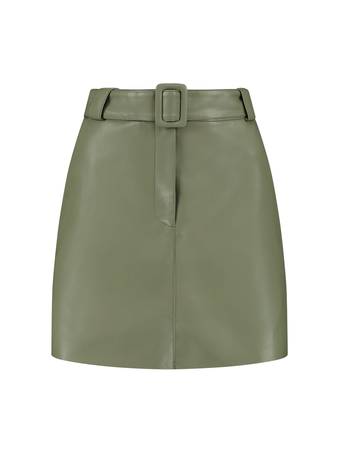 Vegan leather skirt with belt
