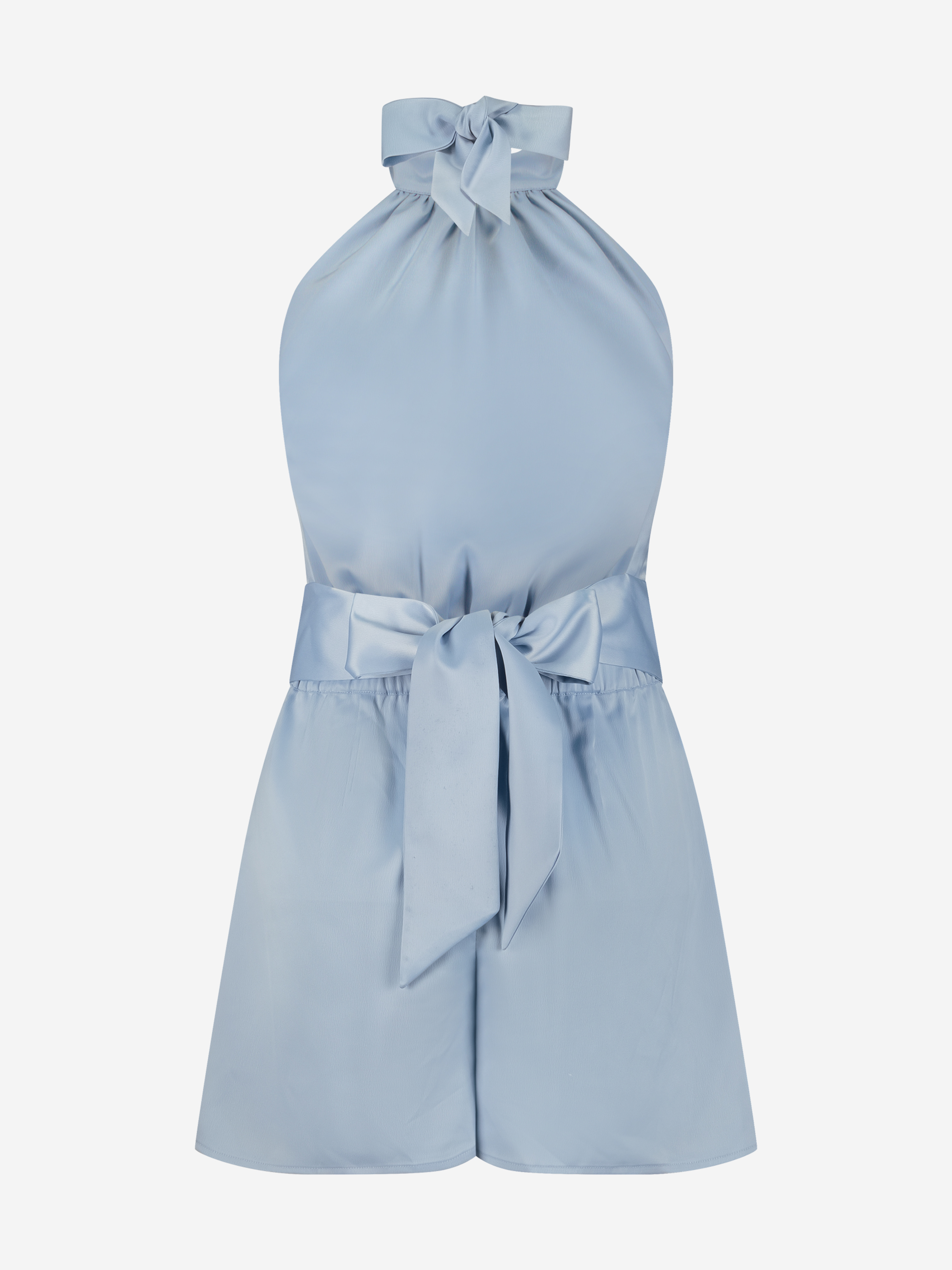 Satin playsuit with bow detail
