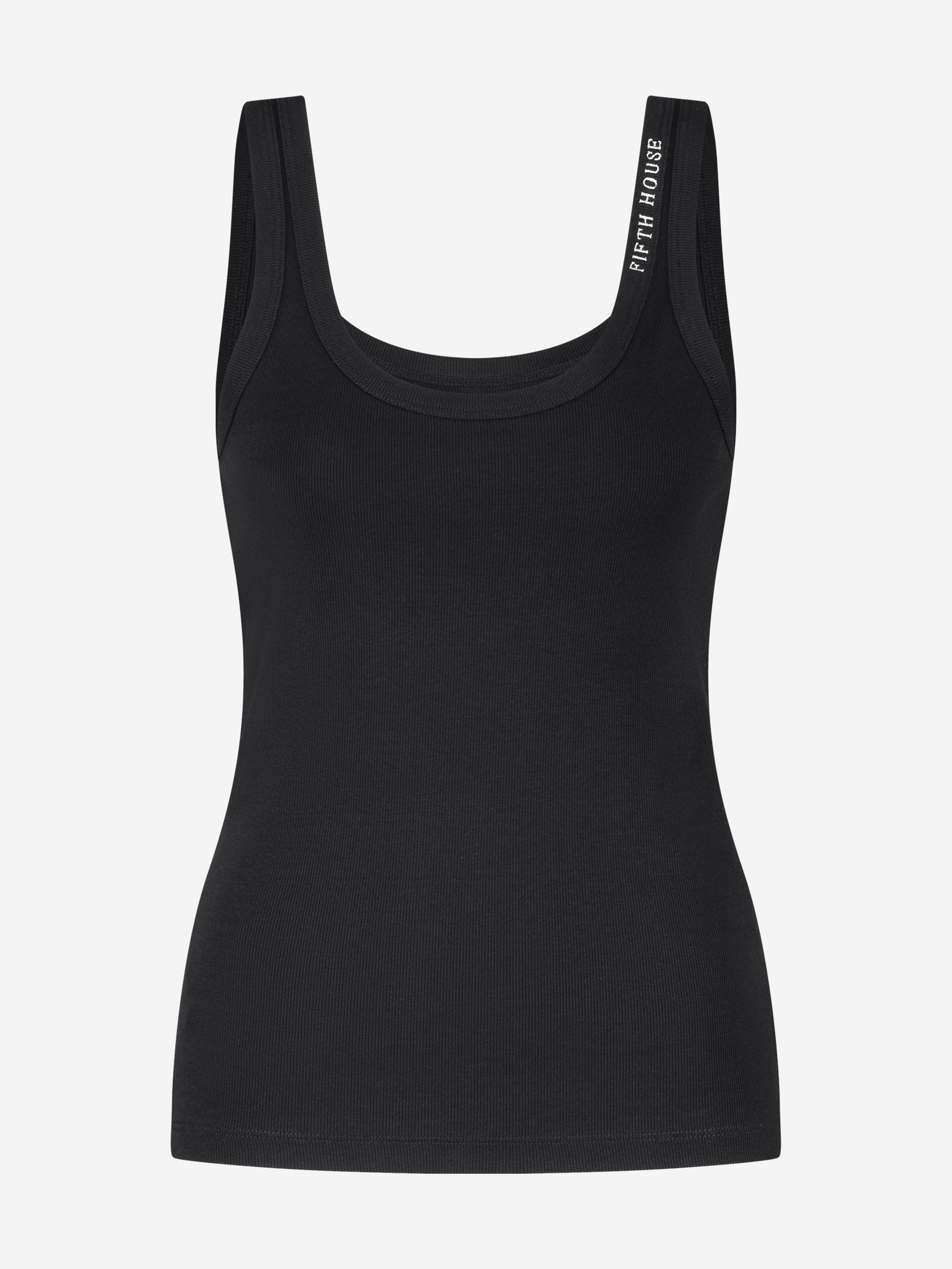 Ribbed tank top with FH logo at the neck