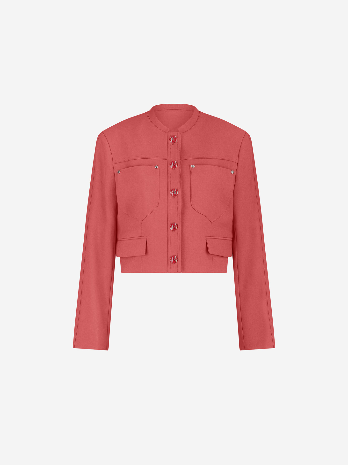 Short jacket with logo buttons