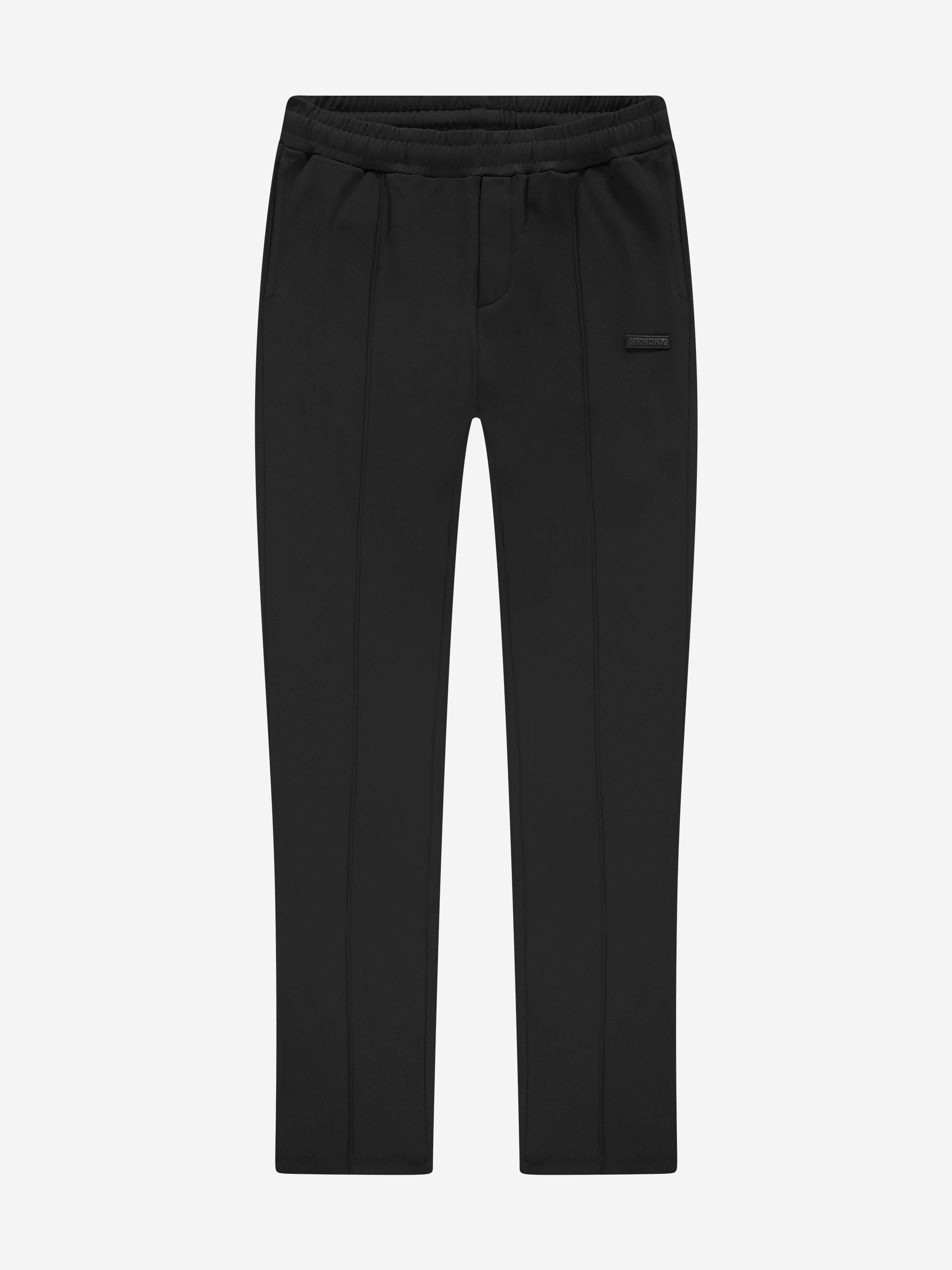 Fitted trousers with elastic waistband