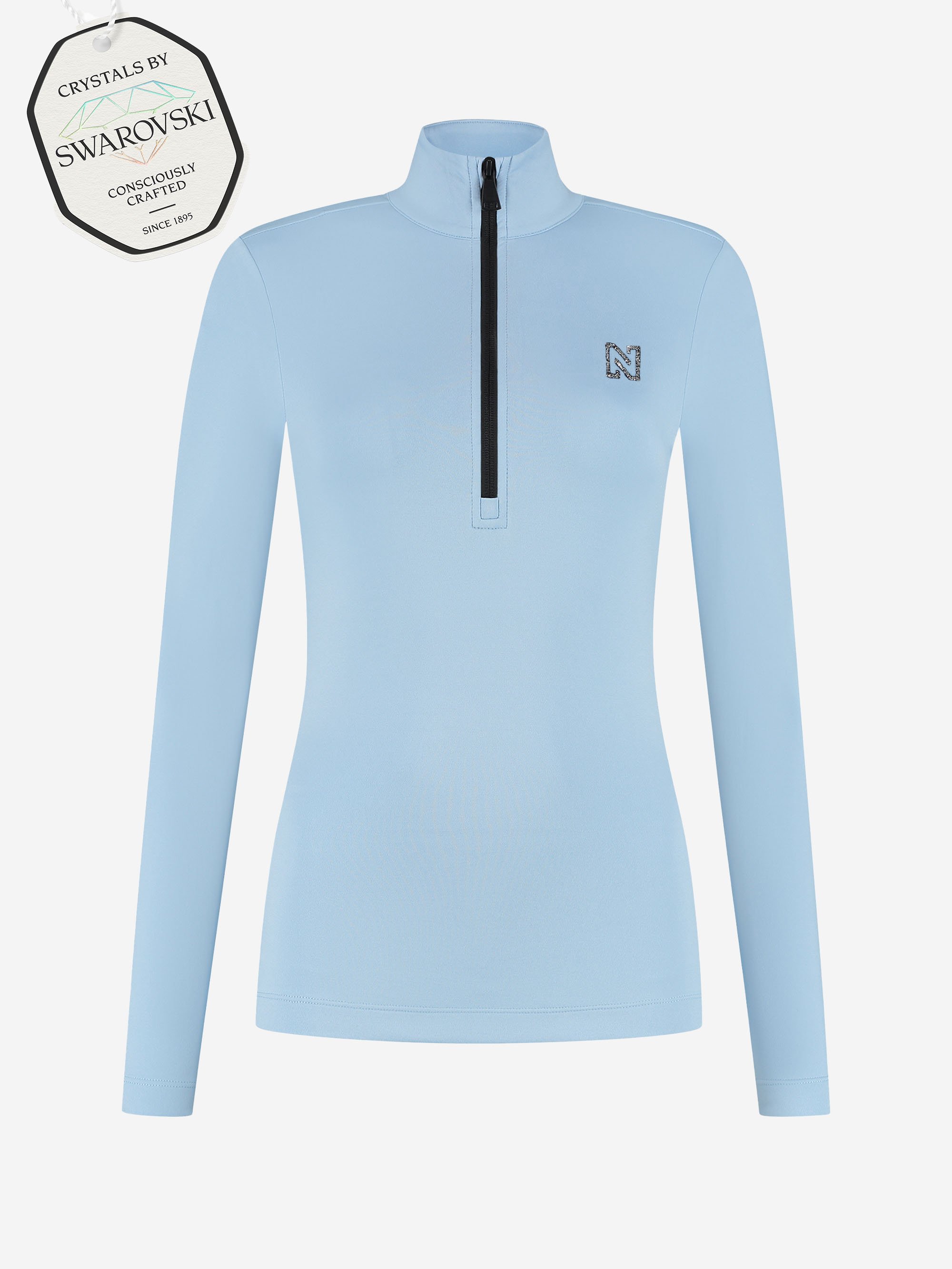 Ski pully with zipper and Swarovski N-logo