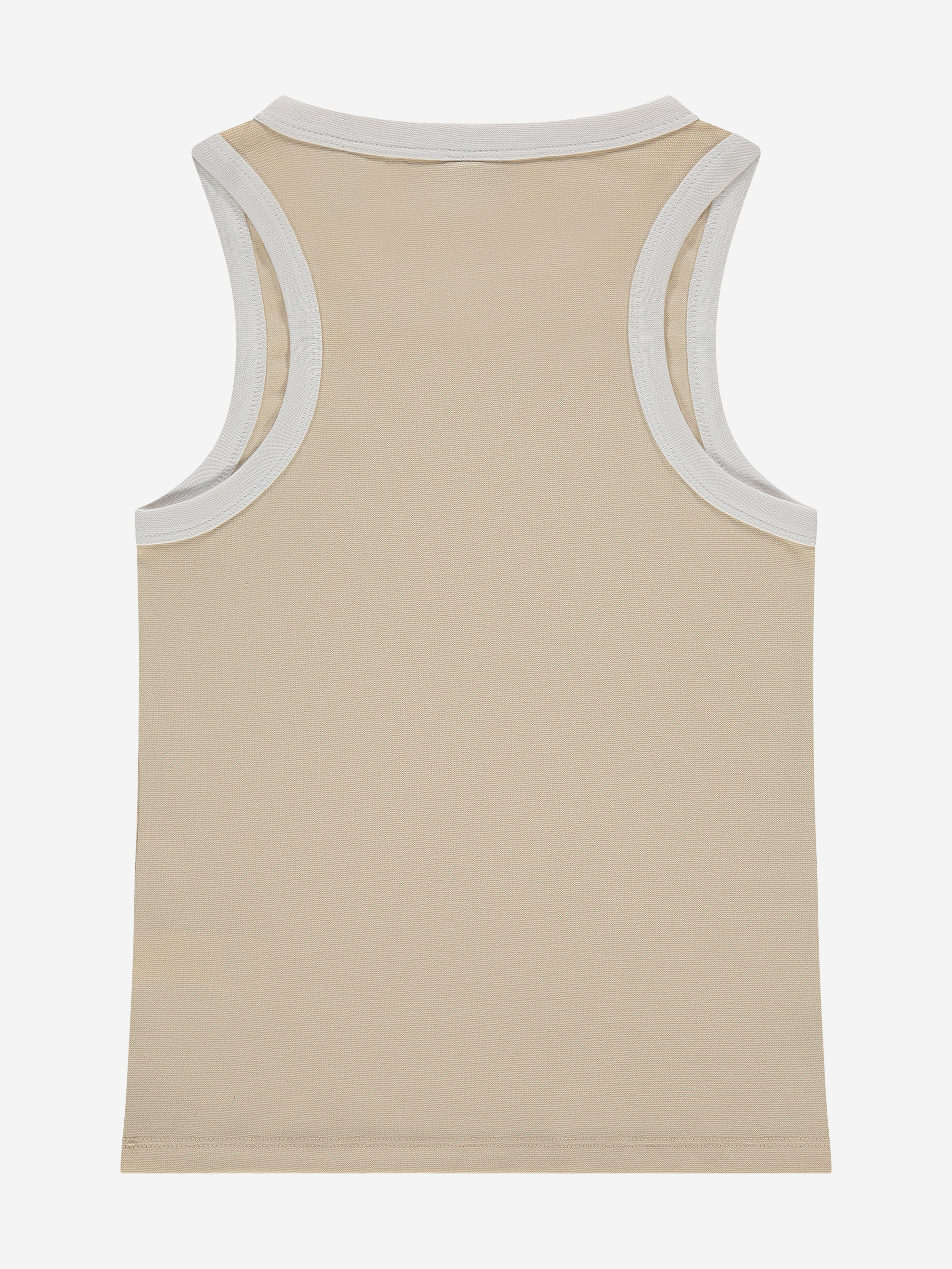 Aansluitende tank top met logo en biezen 