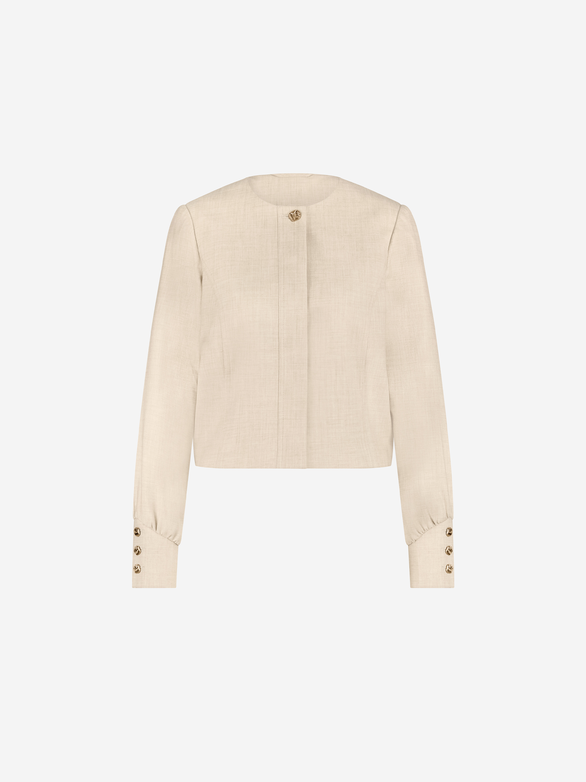Melange jacket with button details