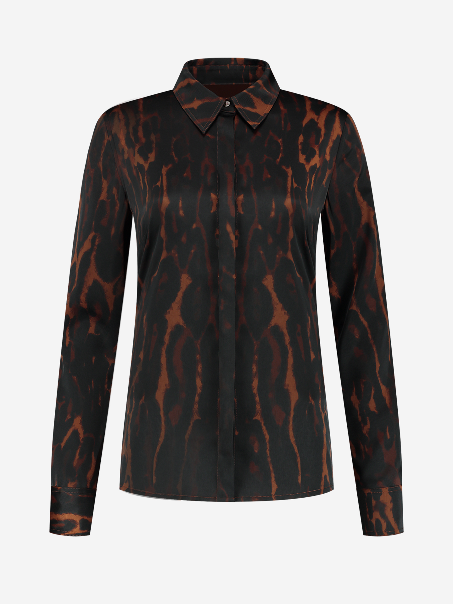 Satijn-look blouse met luipaardprint 