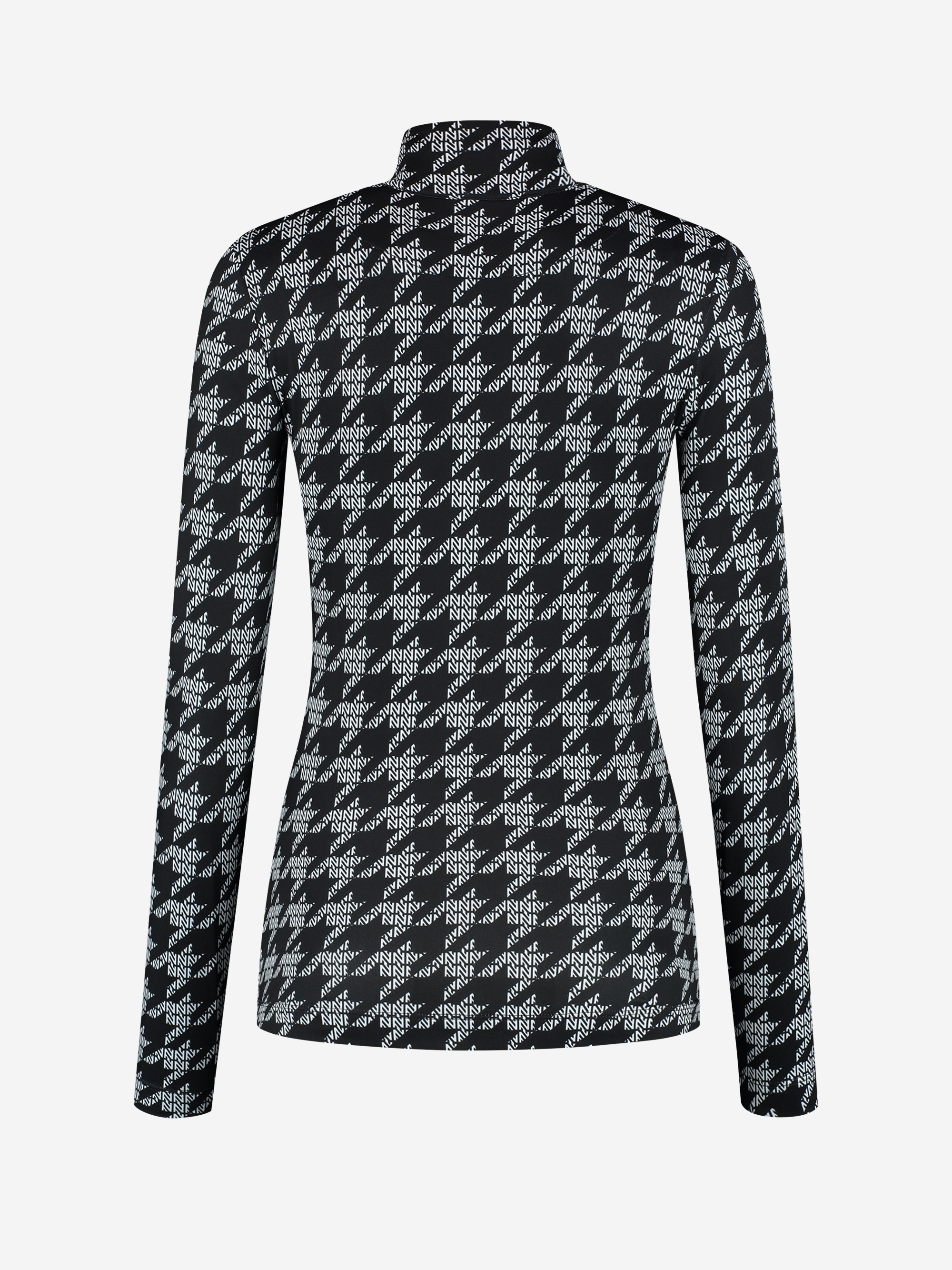 Fitted top with zipper and logo pattern